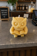 Reading Owl Beeswax Candle
